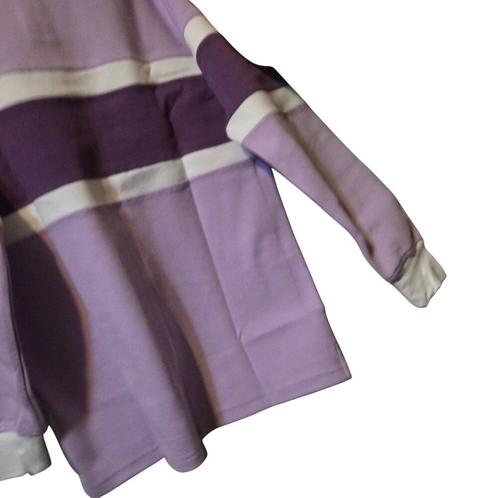 Bogey Boys Men's MD Golf Purple/White Striped Long Sleeve Polo Shirt Outdoorsy - Picture 5 of 9
